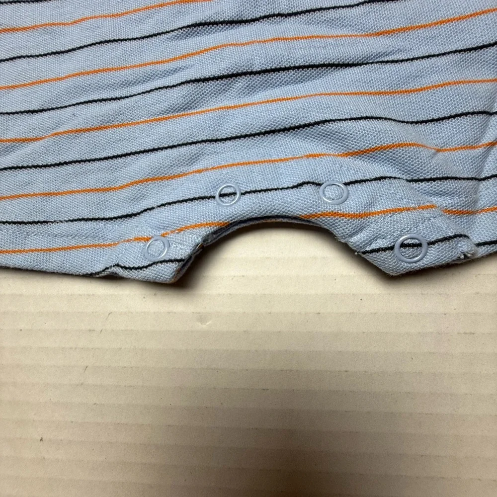 Vintage Oshkosh Baby Boy 9‎ Months Blue Striped One Piece Romper 90s Easter